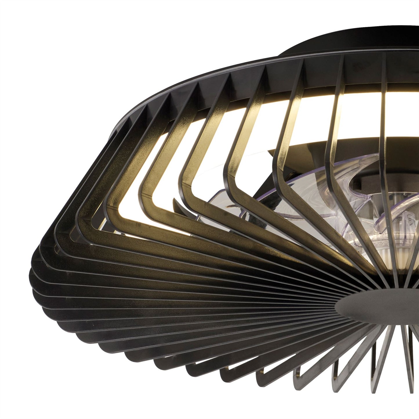 Himalaya Mini 53cm 70W LED Round Ceiling Light With 30W DC Reversible Fan, 2700-5000K Tuneable White, 4900lm, Remote Control, Black, 3yrs Warranty