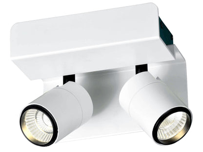 Mantra Fusion M5719 Bocaray Surface Mounted Spot/Wall Light 2 x 7W LED 3000K, 960lm, Matt White/Black, 3yrs Warranty