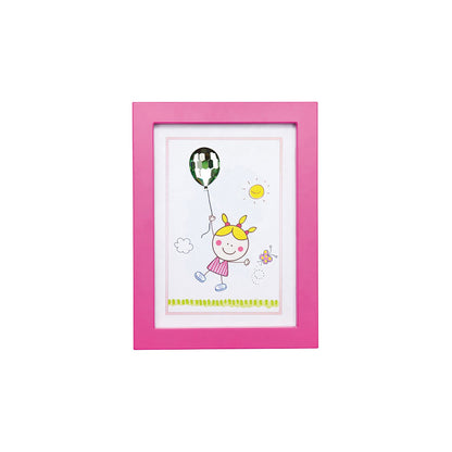 Diyas Home Crystal Wall Art (DH) Bambino Girl with Balloon, Pink Frame Green Crystal Framed