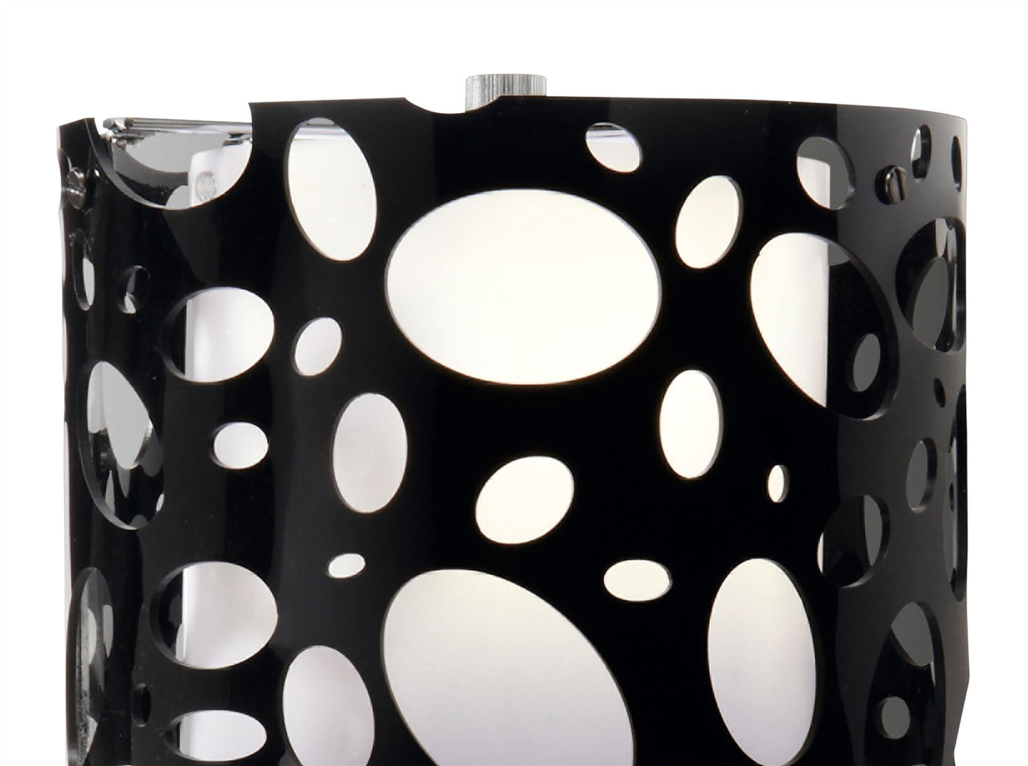 Mantra Lupin Wall Light 1 Light E27, Gloss Black/White Acrylic/Polished Chrome, CFL Lamps INCLUDED