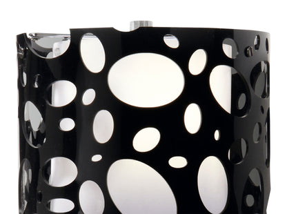 Mantra Lupin Wall Light 1 Light E27, Gloss Black/White Acrylic/Polished Chrome, CFL Lamps INCLUDED