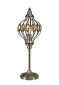 Diyas Marisa Crystal Table Lamp 1 Light E27 Antique Brass & Amber Crystal