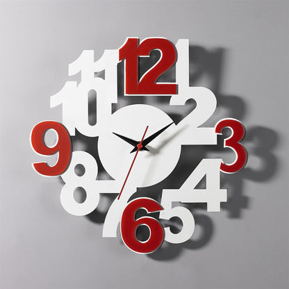 Diyas Home (DH) Infinity Numbers Clock Red/White Wall