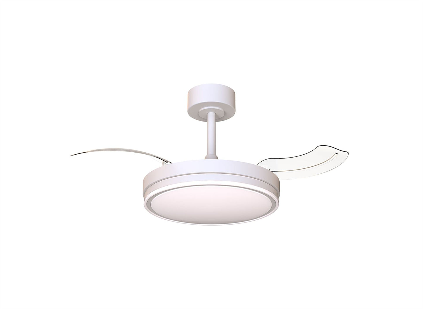 Luna 42cm 30W LED Dimmable Ceiling Light With Built-In 24W DC Fan, 3000-5000K Remote Control, 4845lm, White, 5yrs Warranty
