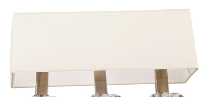 Mantra Akira Linear Pendant 2 Arm 6 Light E14, Antique Brass with Cream Shades