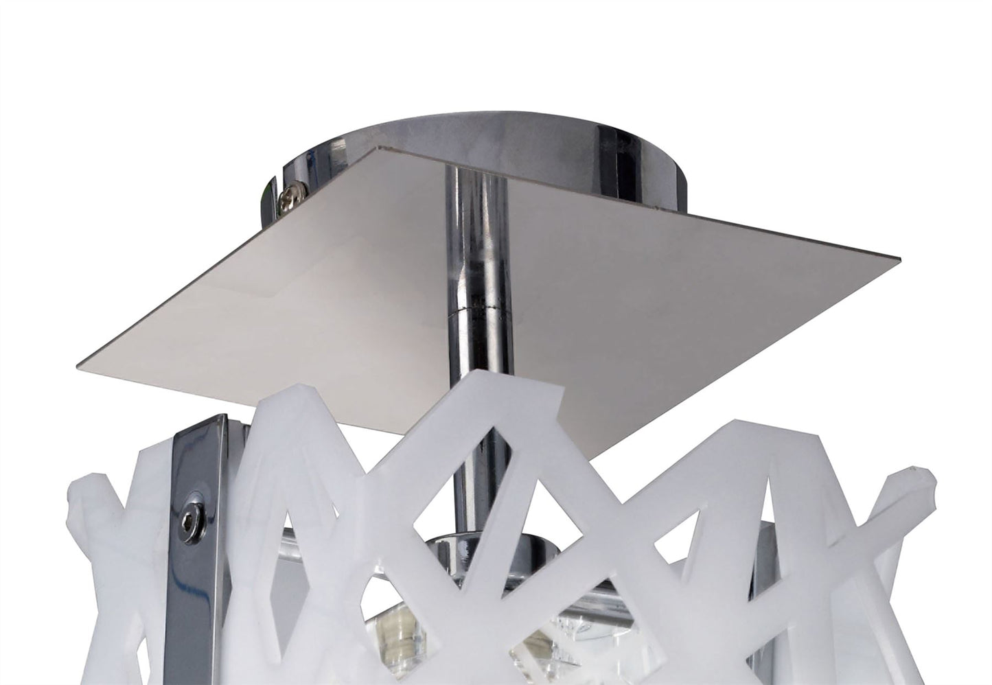 Mantra Tokio Square Ceiling 1 Light G9, Gloss White/Polished Chrome