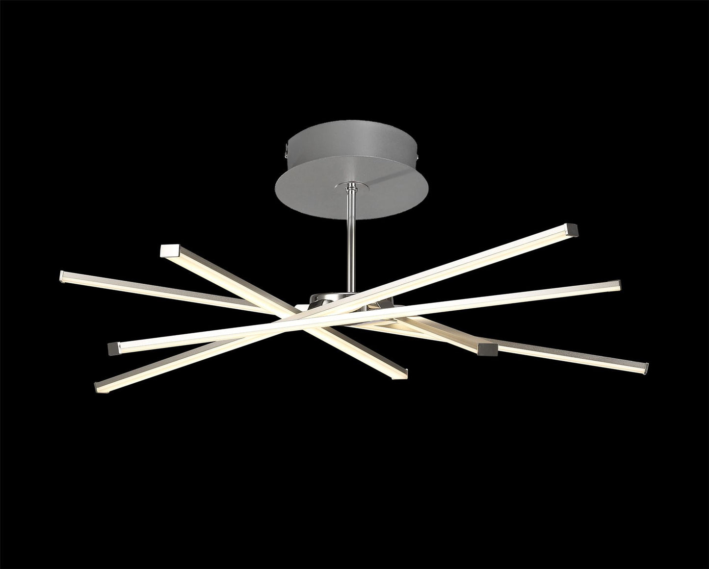 Mantra Star LED Star Semi Flush, 42W LED, 3000K, 3700lm, Silver/Frosted Acrylic/Polishde Chrome, 3yrs Warranty Ceiling