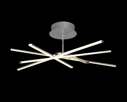 Mantra Star LED Star Semi Flush, 42W LED, 3000K, 3700lm, Silver/Frosted Acrylic/Polishde Chrome, 3yrs Warranty Ceiling