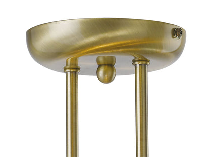Diyas Ashton Semi  4 Light G9 Antique Brass/Crystal Ceiling Light Fitting