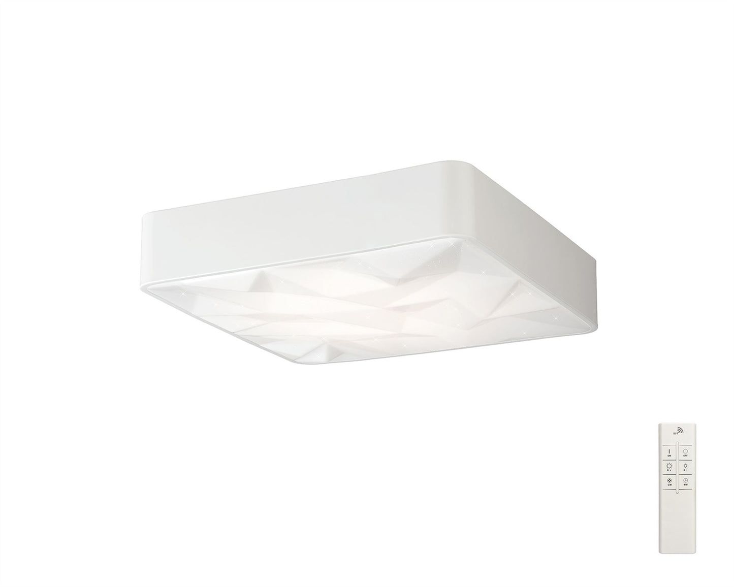 Mantra Fusion M5880 Rombos Flush 50cm Square 40W LED 3000-6500K Tuneable, 3100lm, Remote Control White, 3yrs Warranty - M5880 Ceiling