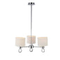 Diyas Polo 48cm  with White Shade 3 Light E27 Polished Chrome Ceiling Pendant Light Fitting