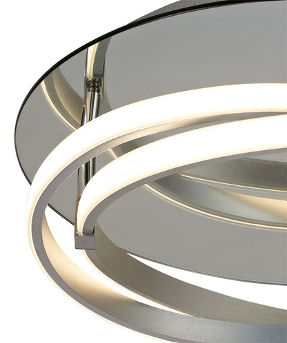 Mantra M5727 Infinity Flush 30W LED 3000K, 2500lm, Dimmable Silver/Polished Chrome/White Acrylic, 3yrs Warranty - M5727 Ceiling
