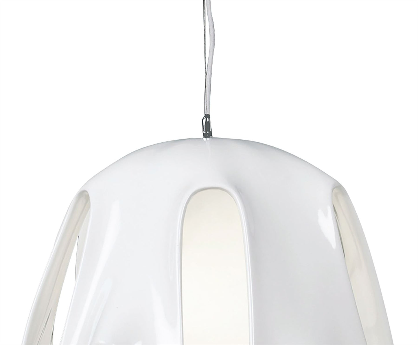 Mantra M3740 Phantom Pendant 1 Light E27, Gloss White/Frosted White Glass/Polished Chrome