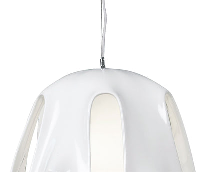 Mantra M3740 Phantom Pendant 1 Light E27, Gloss White/Frosted White Glass/Polished Chrome
