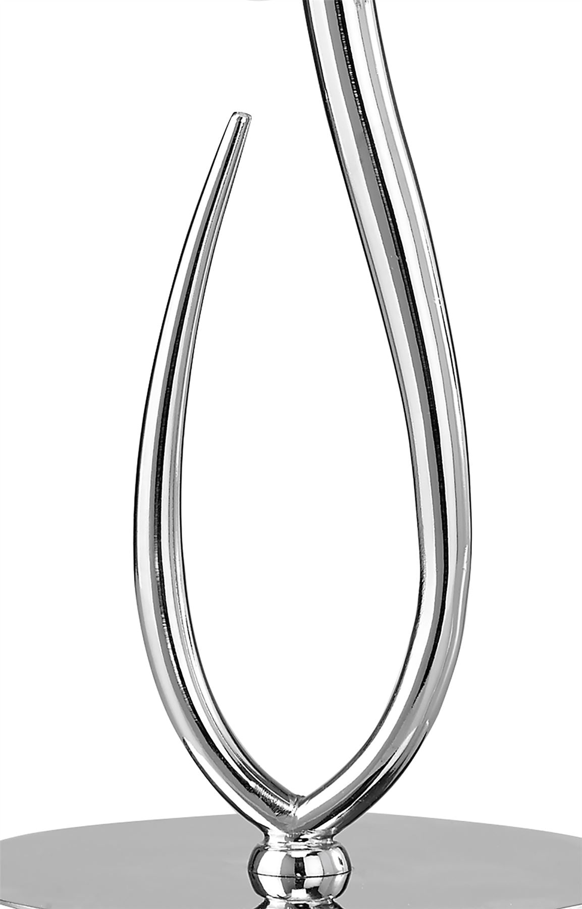 Mantra M4637 Loewe Table Lamp 1 Light E14 Small, Polished Chrome with White Shade