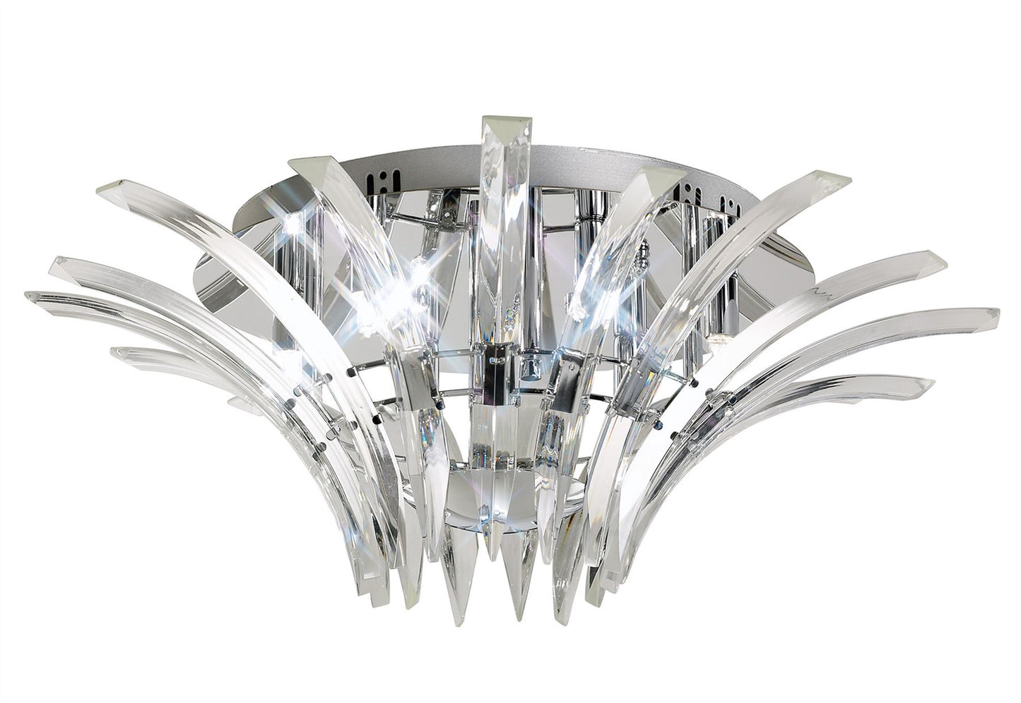 Diyas Sinclair 63cm Flush  6 Light G9 Polished Chrome Ceiling Light Fitting