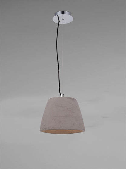 Mantra M4825 Triangle Pendant Small 1 Light E27, Cement/Polished Chrome