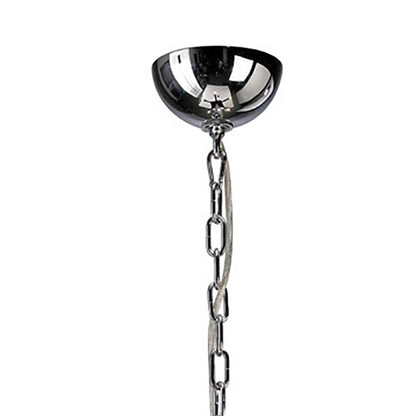 Diyas Nardini 60cm  5 Light E14 Polished Chrome/Black Faux Leather/Crystal Ceiling Pendant Light Fitting
