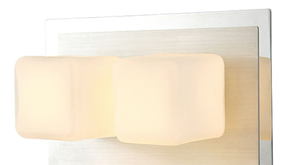 Diyas IP44 Cube Flush  4 Light G9 Polished Chrome & Aluminium/Opal Glass Ceiling Light Fitting