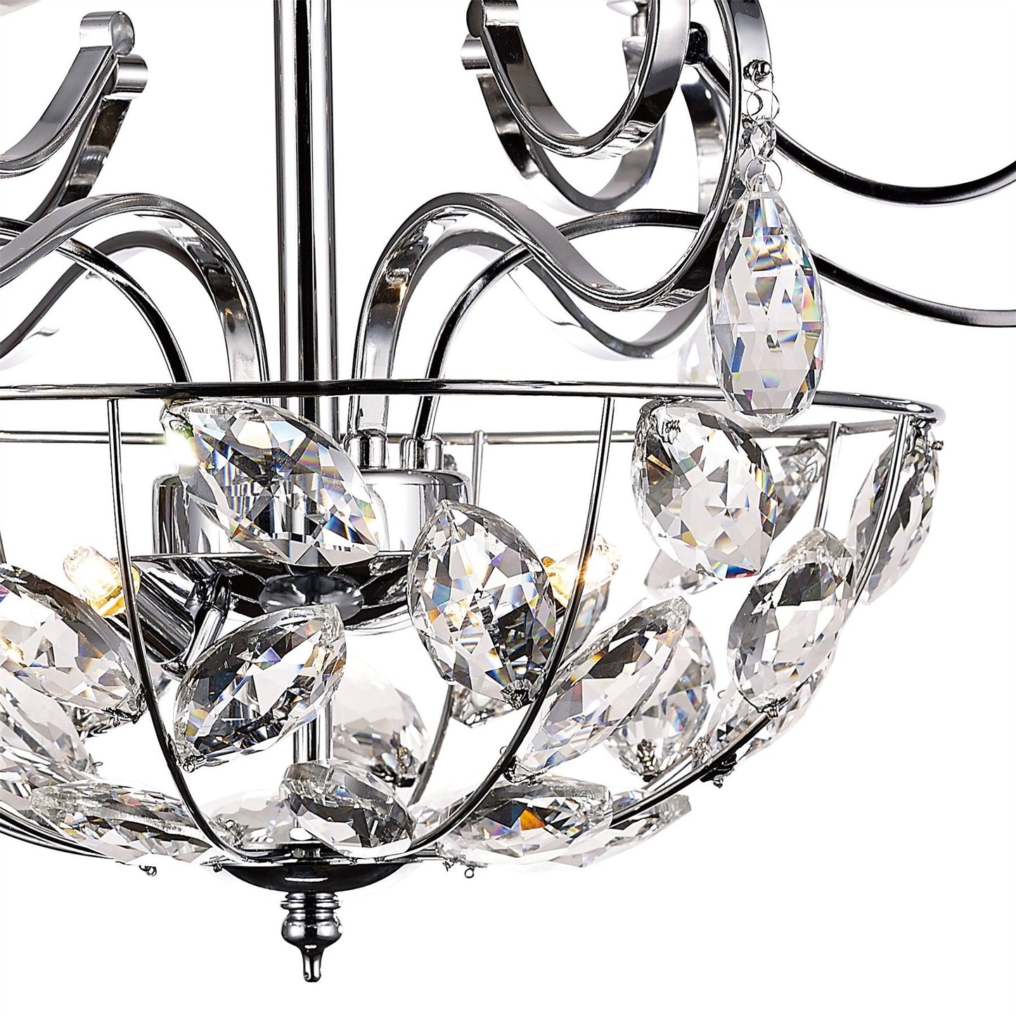 Diyas Galilea 65cm  6+3 Light G9 Polished Chrome/Crystal Ceiling Pendant Light Fitting