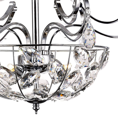 Diyas Galilea 65cm  6+3 Light G9 Polished Chrome/Crystal Ceiling Pendant Light Fitting
