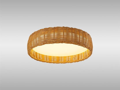 Mantra Kilimanjaro 37.5cm 24W LED Ceiling Light, CCT 2700/4000/5000K, 1700lm, Beige Rattan, 5yrs Warranty