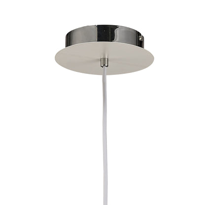 Diyas Salvio 16.5cm Ceramic Square Sculpture  1 x 3W LED 4200K Chrome/White, 3yrs Warranty Ceiling Pendant Light Fitting