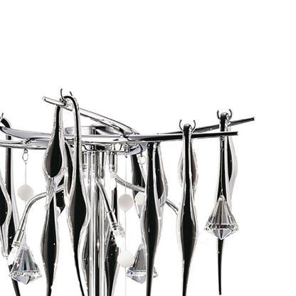 Diyas Cygnet Crystal Table Lamp 6 Light G4 Polished Chrome/Black Glass, NOT LED/CFL Compatible