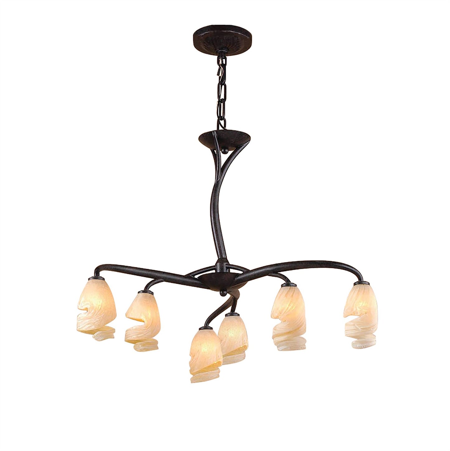Mantra Forest 60cm Pendant 3 Arm 6 Light G9, Brown/Black Oxide