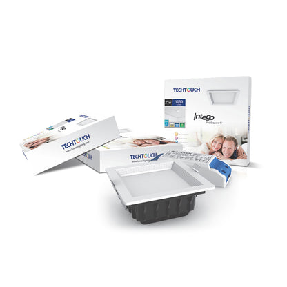 Techtouch Intego Pro Square Small 21W Cool White 1130lm, Cut Out: 120x120mm, 3yrs Warranty Recessed