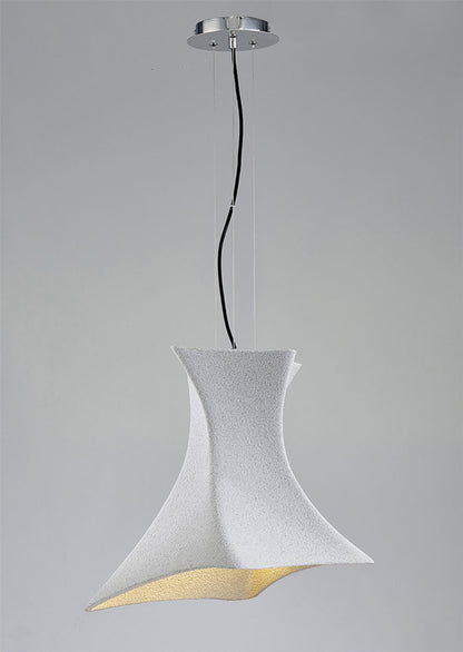 Mantra M5071 Twist Pendant 1 Light E27, Cement Effect/Polished Chrome