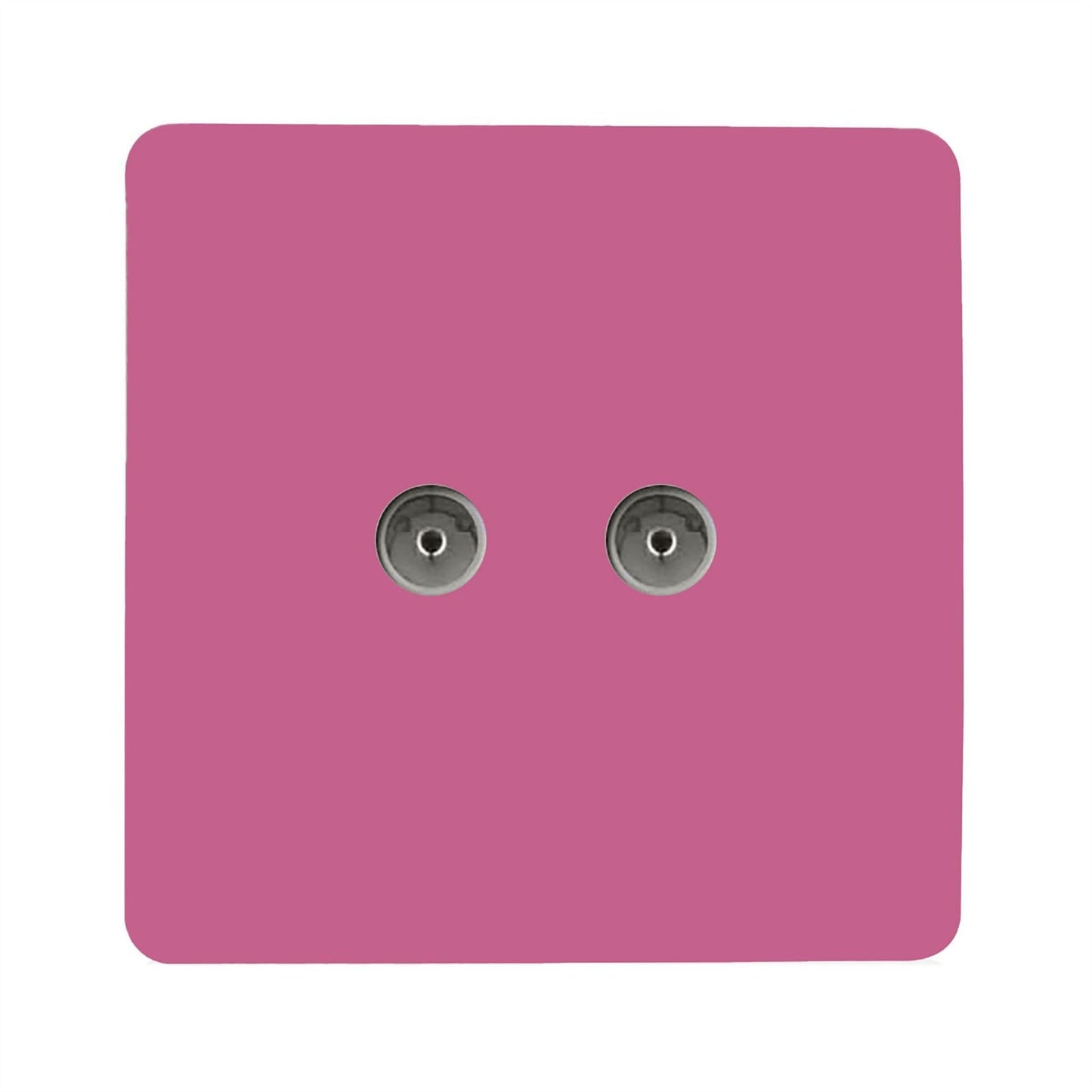 Trendi Artistic Modern Glossy Tactile 2 Gang TV Socket Pink