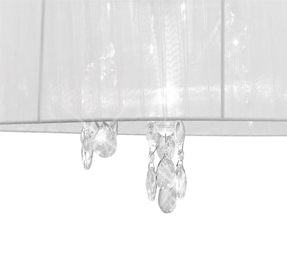Mantra M3860 Tiffany Pendant 3+3 Light E14+G9, Polished Chrome with White Shade & Clear Crystal