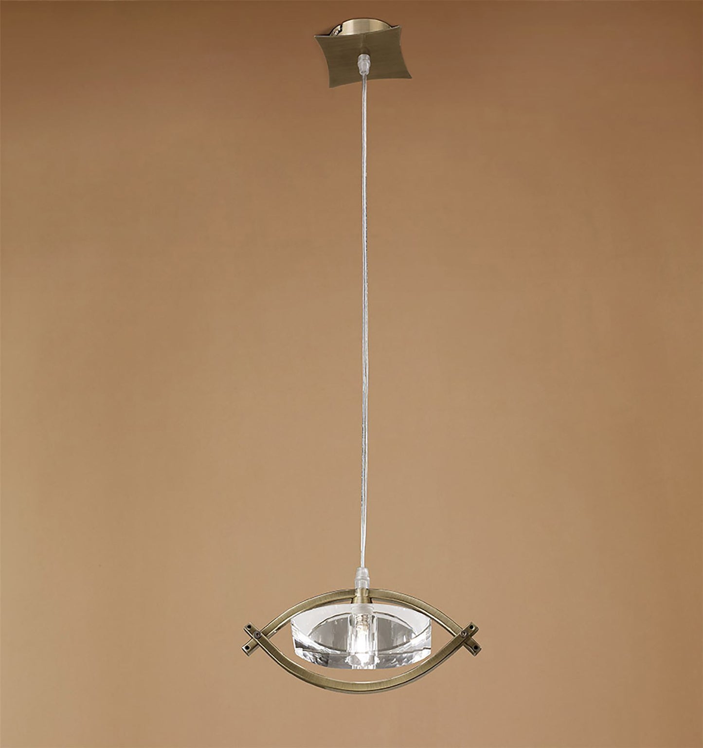 Mantra Kromo Pendant 1 Light G9, Antique Brass