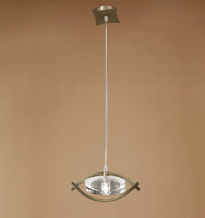 Mantra Kromo Pendant 1 Light G9, Antique Brass