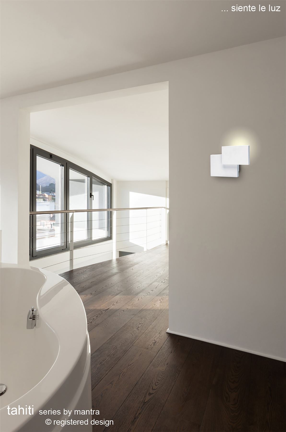 Mantra Fusion MC0141 Tahiti Wall Light Squares 5W LED 3000K Matt White, 285lm,, 3yrs Warranty