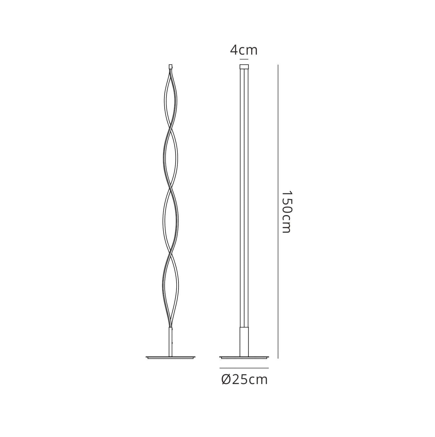 Mantra M4861 Sahara Floor Lamp 21W LED 3000K, 1470lm, Silver/Frosted Acrylic/Polished Chrome, 3yrs Warranty