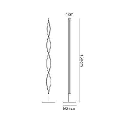 Mantra M4861 Sahara Floor Lamp 21W LED 3000K, 1470lm, Silver/Frosted Acrylic/Polished Chrome, 3yrs Warranty