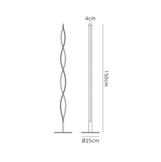 Mantra M4861 Sahara Floor Lamp 21W LED 3000K, 1470lm, Silver/Frosted Acrylic/Polished Chrome, 3yrs Warranty