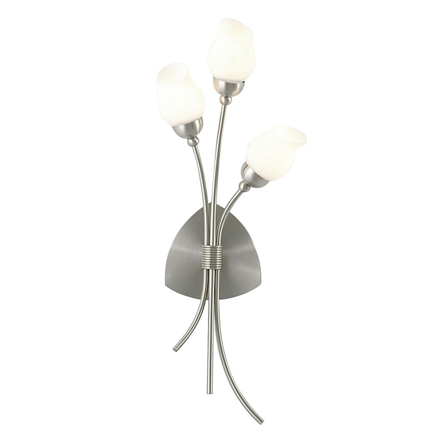 Diyas Rimini Wall Light 3 Light G9 Satin Chrome/Opal Glass