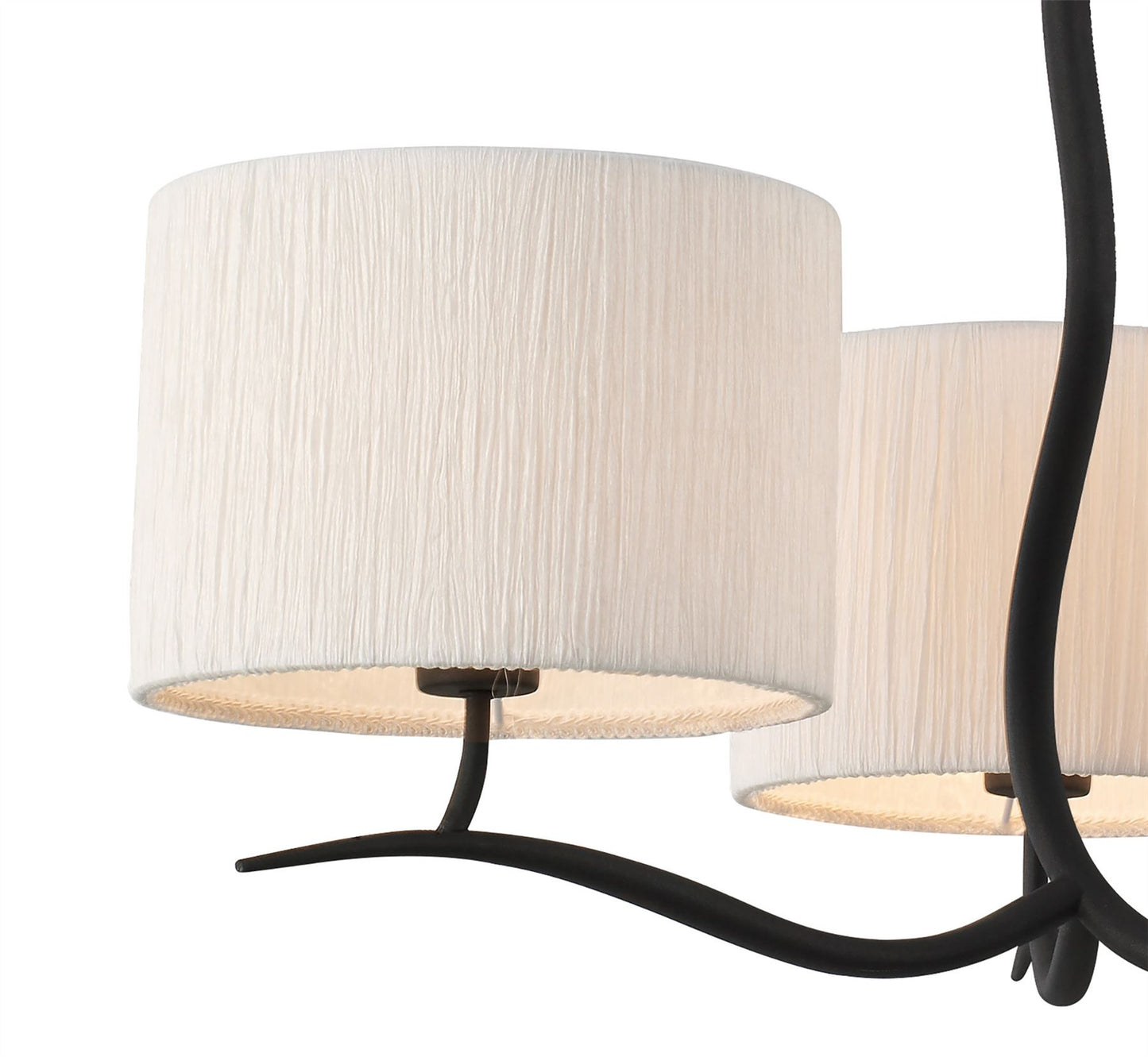 Mantra M1151 Eve Pendant 3 Light E27, Anthracite with White Round Shades