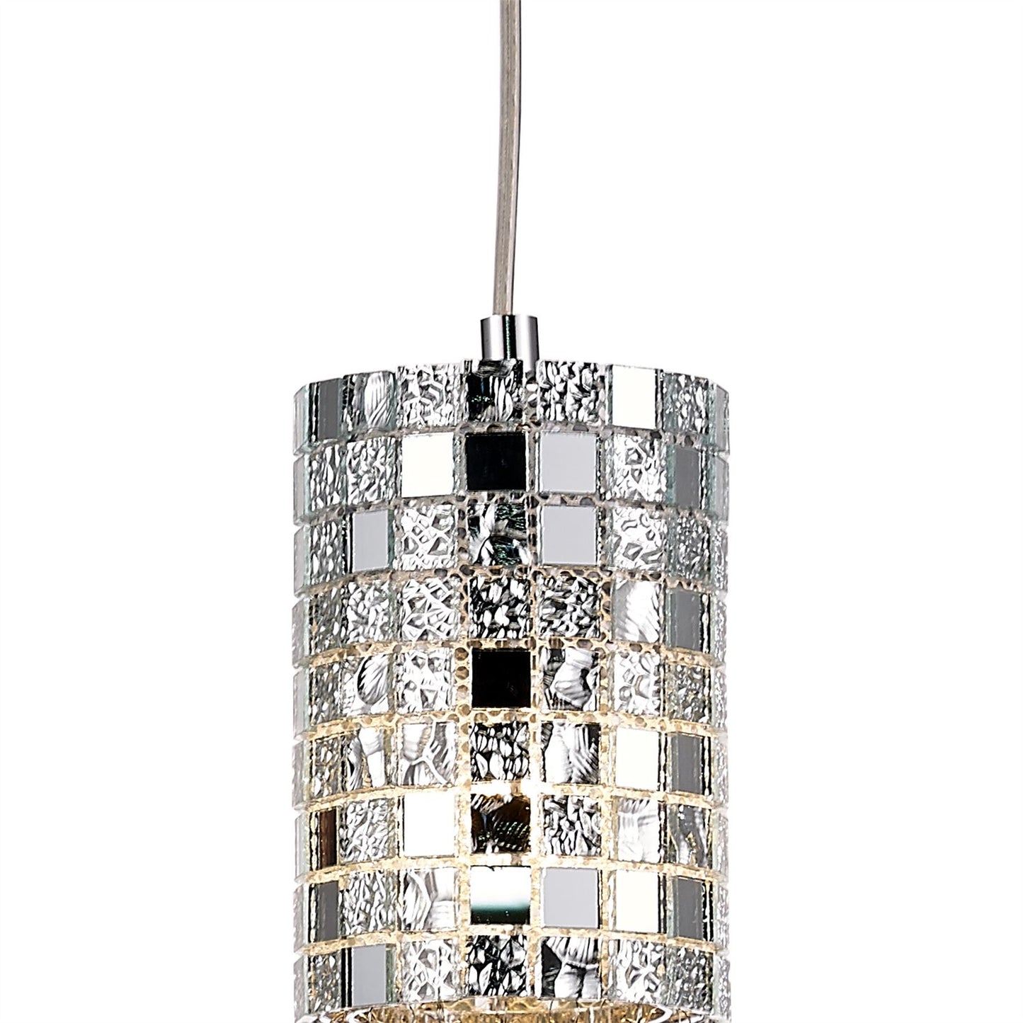 Diyas Camden 10cm Single  1 Light G9 Polished Chrome/Mosaic Glass/Crystal Ceiling Pendant Light Fitting