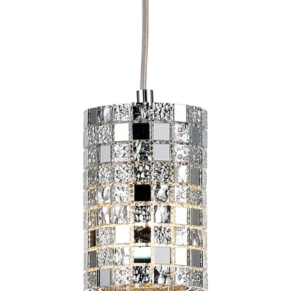 Diyas Camden 10cm Single  1 Light G9 Polished Chrome/Mosaic Glass/Crystal Ceiling Pendant Light Fitting