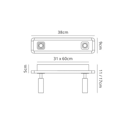 Mantra M5255 Ibiza Ceiling Light, Wall 2 Head with Backlit Light 2x5W+10W LED White, 1500lm, 4000K, 3yrs Warranty