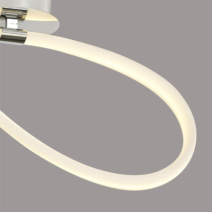 Mantra Armonia Semi Flush Medium Loop, 25W LED, 3000K, 1875lm, Polished Chrome/Frosted Acrylic, 3yrs Warranty Ceiling