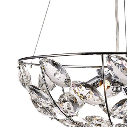 Diyas Galilea 39cm  4 Light G9 Polished Chrome/Crystal Ceiling Pendant Light Fitting