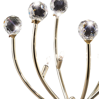 Diyas Xeena Crystal Table Lamp 3 Light G4 French Gold, NOT LED/CFL Compatible