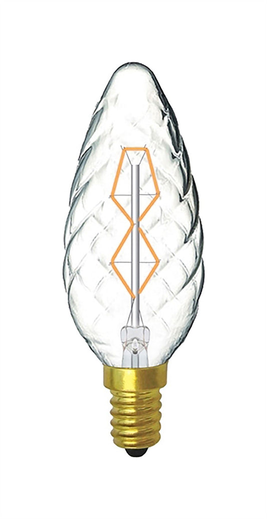 Luxram Rustica Candle 45mm/S Twisted E14 Clear 60W Incandescent