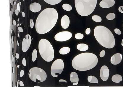 Mantra Lupin Linear Pendant 2 Light E27, Gloss Black, White Acrylic, Polished Chrome, CFL Lamps INCLUDED