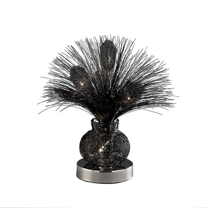 Diyas Home Lenore Aluminium (DH) Lenore Table Lamp 4 Light G4 Black/Polished Polished Chrome, NOT LED/CFL Compatible